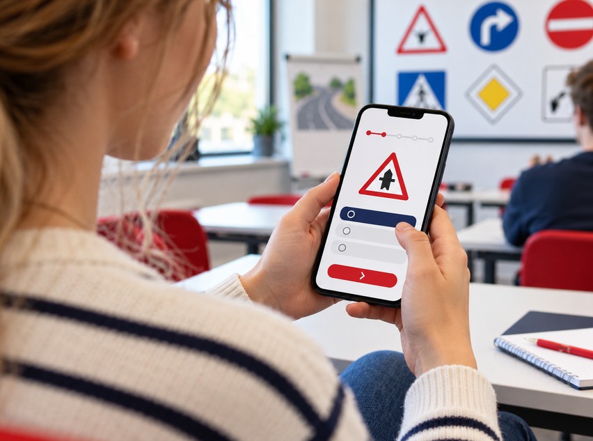 Abbildung von drei Jugendlichen mit Smartphones im Anschnitt