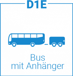 Icon Bus mit Anhänger Führerschein Klasse D1E